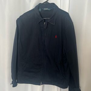 Ralph Lauren Black Lightweight Shirt Jacket with Zip-Up Closure